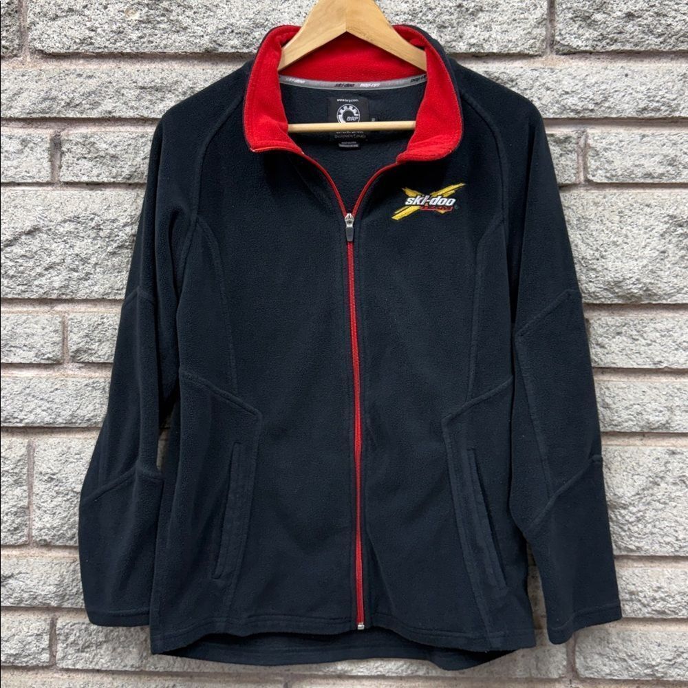 Kids Ski-Doo Black Fleece Jacket with Red Accents sz 14/16